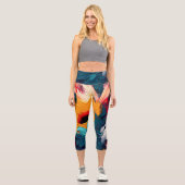 Leggings Capri Fleur Radieuse – Expression Florale Abstraite Auda (Recto)