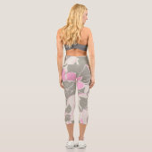 Leggings Capri Fleur Rose Abstraite (Verso)
