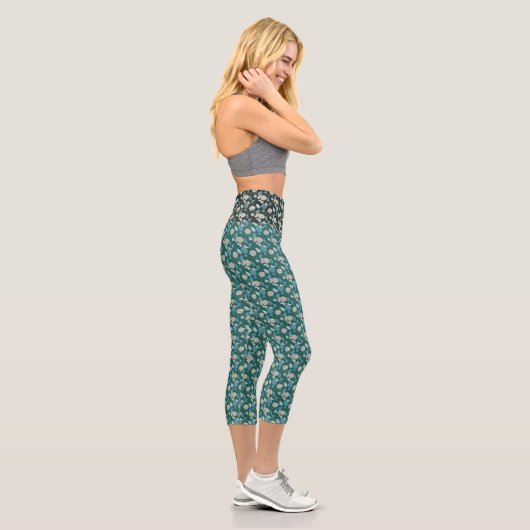 Leggings Capri Fleur Sauvage Élégante Chic (Droite)