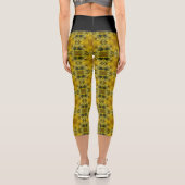Leggings Capri Fleur soleil éclate dorée (Verso)
