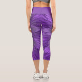 Leggings Capri Fleur Violette Psychedelique Art Fractal Abstrait (Verso)