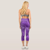 Leggings Capri Fleur Violette Psychedelique Art Fractal Abstrait (Verso)