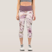 Leggings Capri Fleuris Taille Haute (Recto)