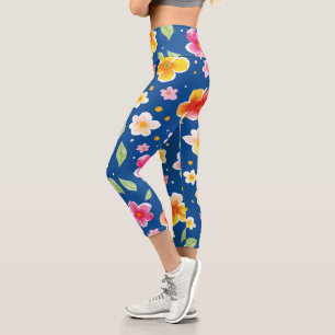 Leggings Capri Fleurs