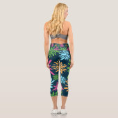 Leggings Capri Fleurs Abstraites colorées Capris (Verso)