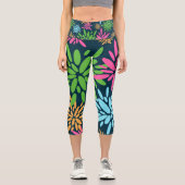 Leggings Capri Fleurs Abstraites colorées Capris (Recto)