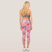 Leggings Capri Fleurs Art Doodle Rose / Floral (Verso)