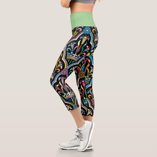 Leggings Capri Fleurs Art Et Vert (Gauche)