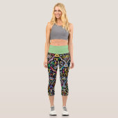 Leggings Capri Fleurs Art Et Vert (Recto)