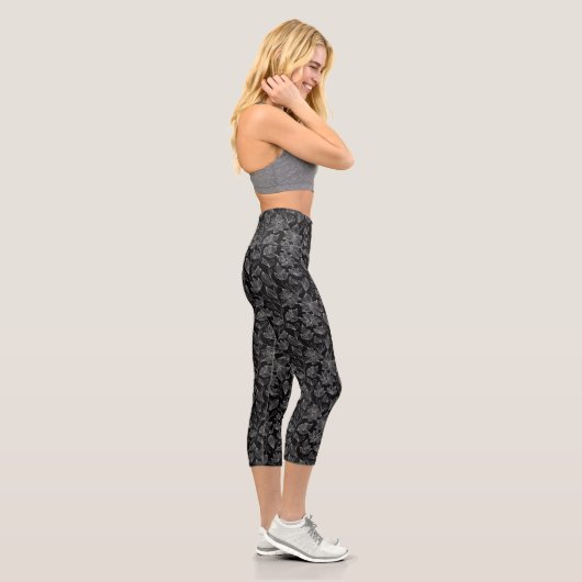 Leggings Capri Fleurs blanches élégantes (Droite)