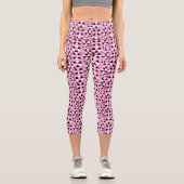 Leggings Capri Fleurs blanches noires mignonnes (Recto)