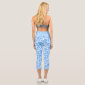 Leggings Capri Fleurs bleues (Verso)