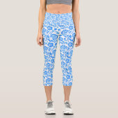 Leggings Capri Fleurs bleues (Recto)