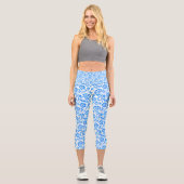 Leggings Capri Fleurs bleues (Recto)