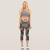 Leggings Capri Fleurs Bohèmes du Soir (Recto)