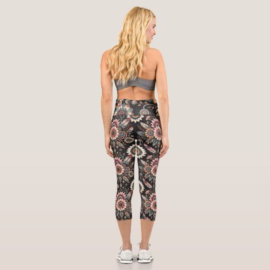 Leggings Capri Fleurs Boho du soir (Verso)