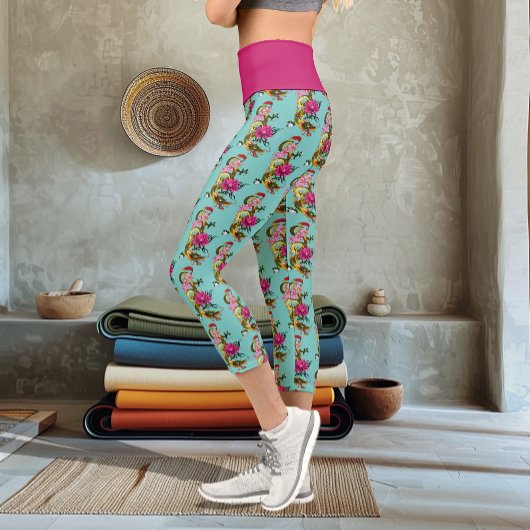 Leggings Capri Fleurs chinoises de cerisiers de Lotus