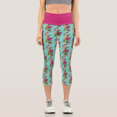 Leggings Capri Fleurs chinoises de cerisiers de Lotus (Recto)