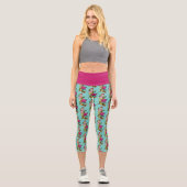 Leggings Capri Fleurs chinoises de cerisiers de Lotus (Recto)