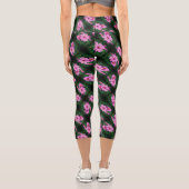 Leggings Capri Fleurs Cosmos rose Motif Abstrait (Verso)