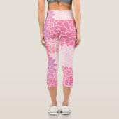Leggings Capri Fleurs Dahlia, Motif De Fleurs, Dahlia Rose (Verso)