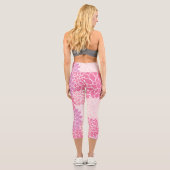 Leggings Capri Fleurs Dahlia, Motif De Fleurs, Dahlia Rose (Verso)