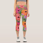 Leggings Capri Fleurs d'aquarelle (Recto)
