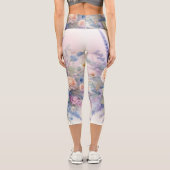 Leggings Capri Fleurs d'aquarelle aux couleurs pastel douces (Verso)