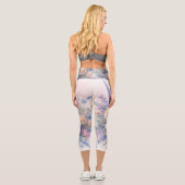 Leggings Capri Fleurs d'aquarelle aux couleurs pastel douces (Verso)