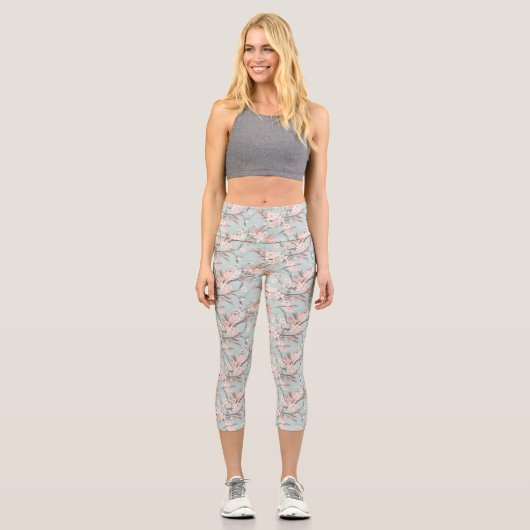 Leggings Capri Fleurs de cerisiers Sakura (Recto)