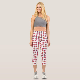 Leggings Capri Fleurs de couleurs mélangées avec motif lumineux m