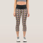 Leggings Capri Fleurs de hérisson mignonnes (Recto)