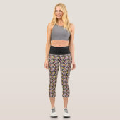 Leggings Capri Fleurs de hérisson mignonnes (Recto)