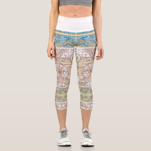 Leggings Capri Fleurs de jonquilles Art nouveau vintages florales