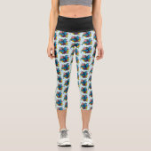 Leggings Capri Fleurs de papillon Bue Dragon (Recto)