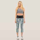 Leggings Capri Fleurs de papillon Bue Dragon (Recto)