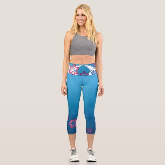 Leggings Capri Fleurs de printemps (Recto)