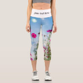 Leggings Capri fleurs de printemps et papillon (Recto)