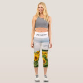 Leggings Capri Fleurs de soleil (Recto)