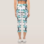 Leggings Capri Fleurs de verre de mer et bling (Verso)