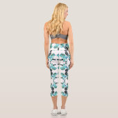 Leggings Capri Fleurs de verre de mer et bling (Verso)