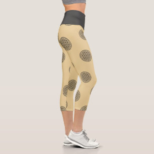 Leggings Capri FLEURS DE VIE - Symbole de géométrie sacrée plan 1