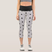 Leggings Capri Fleurs dentelles noires et blanches (Recto)