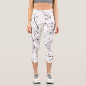 Leggings Capri Fleurs déplaisantes Motif 7 (Recto)