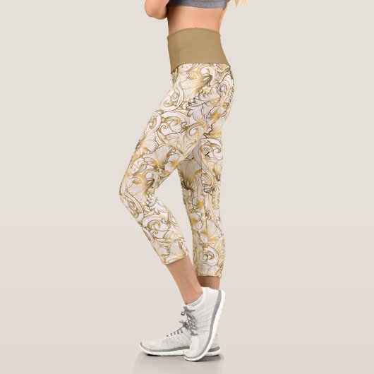 Leggings Capri Fleurs d'or (Gauche)