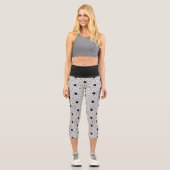 Leggings Capri Fleurs en dentelle noir et blanc (Recto)