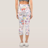 Leggings Capri Fleurs et papillons d'été (Verso)