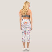 Leggings Capri Fleurs et papillons d'été (Verso)