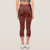 Leggings Capri Fleurs Faisées En Bourgogne Motif Nature (Verso)