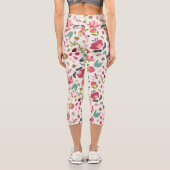 Leggings Capri Fleurs florales roses et mignonnes (Verso)